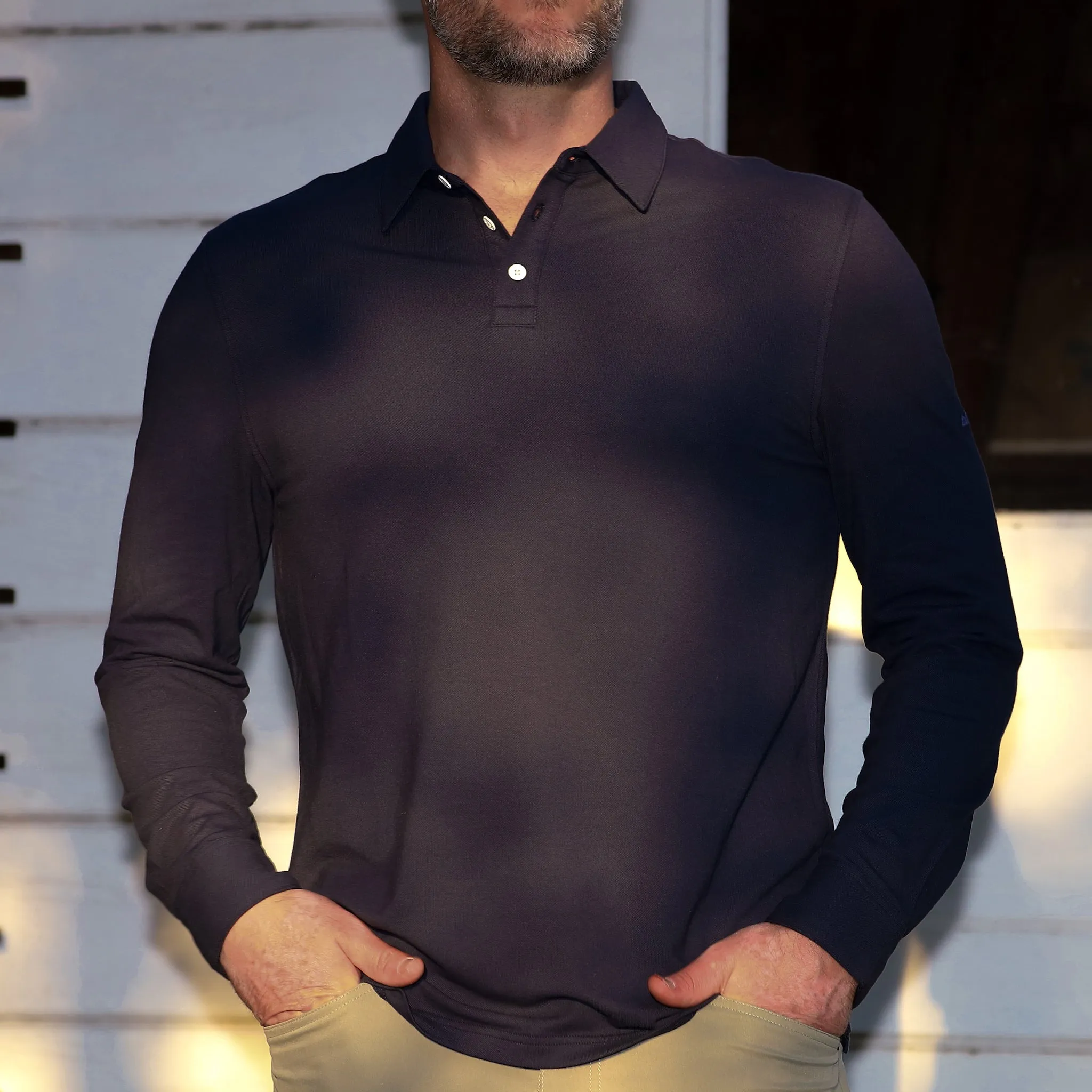 Tour Polo Long Sleeve in Deep Sea