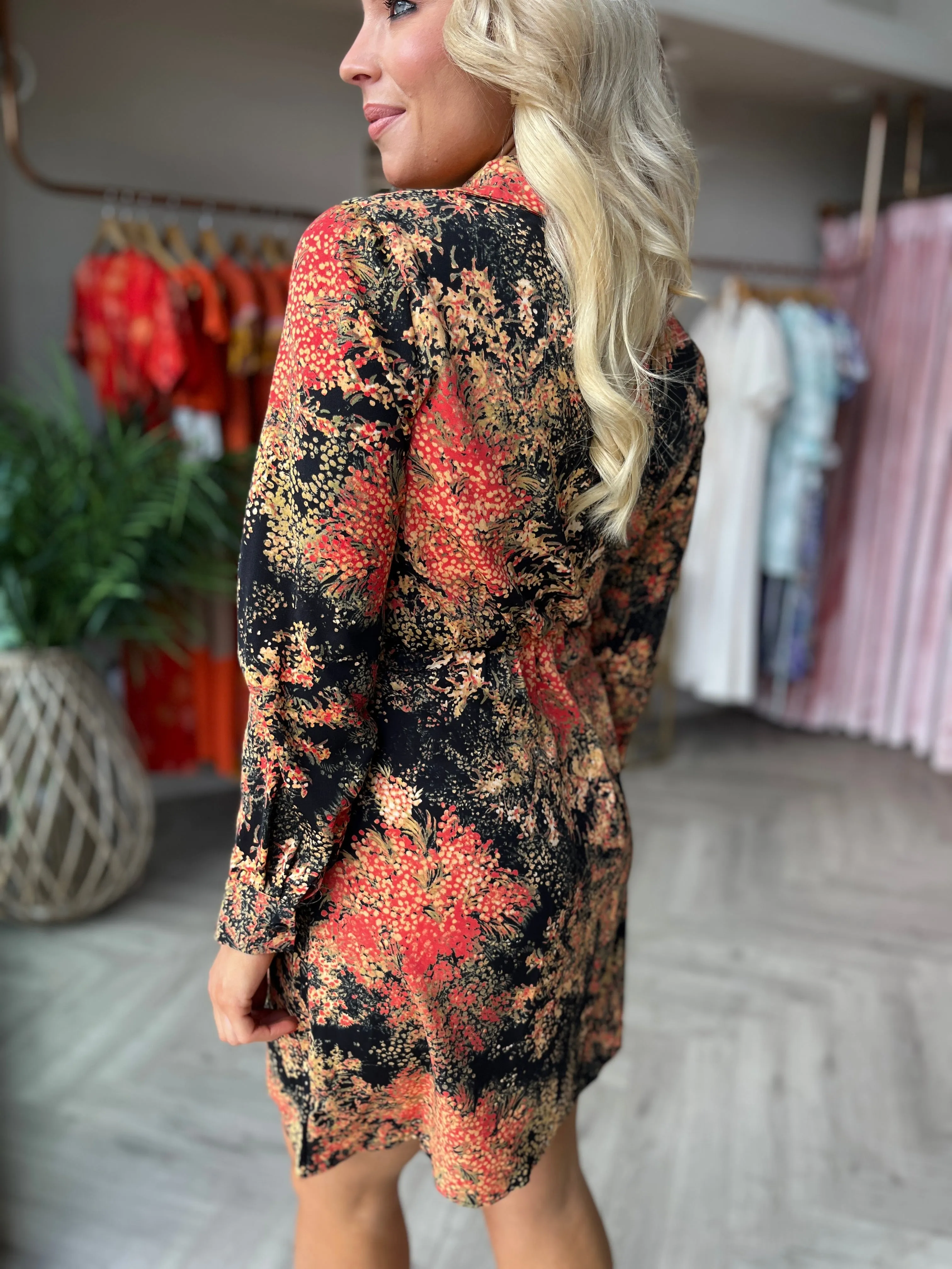 Verity Shirt Dress Orange Floral