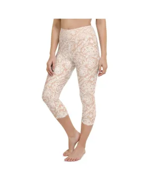 White Faux Lace Yoga Capris