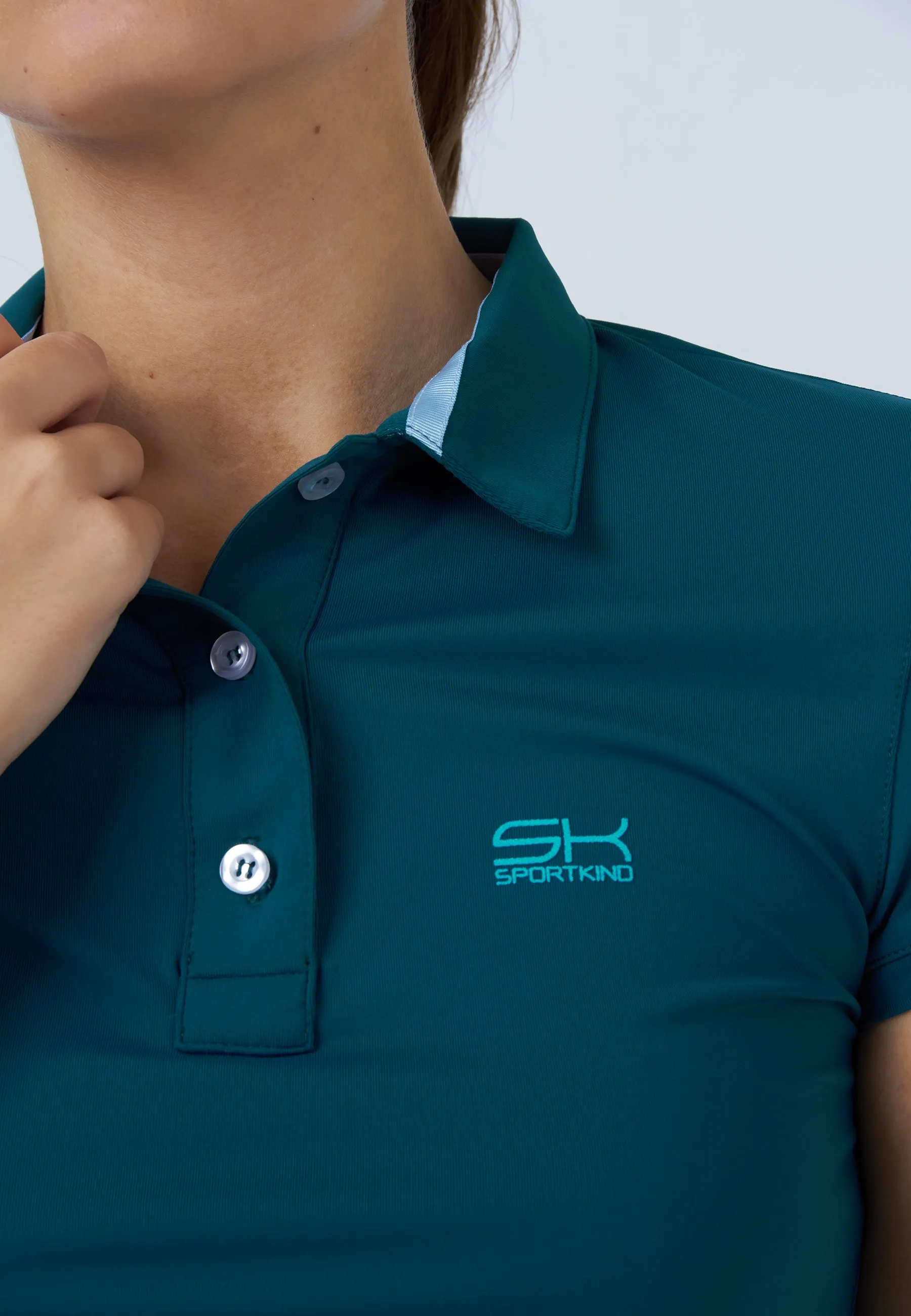 Women Tennis Polo Shirt, dark teal