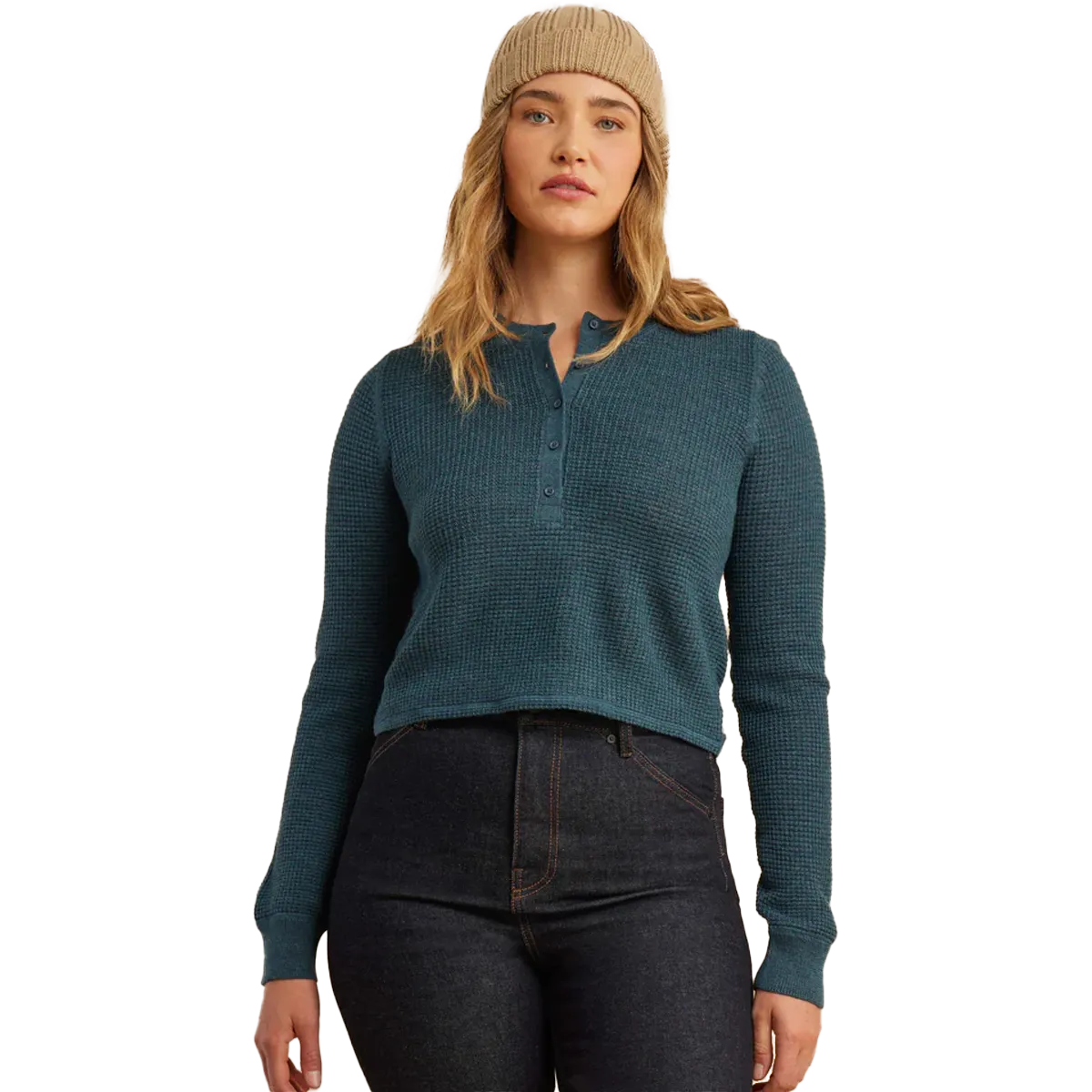 Women's Well Worn Thermal Long Sleeve Henley